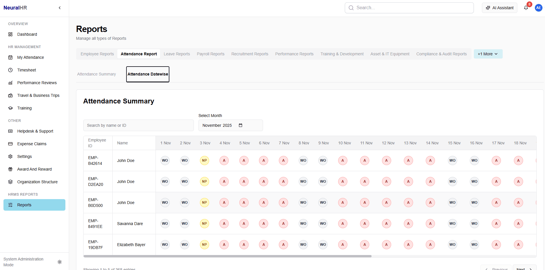 Download Reports of Attendance Analytics