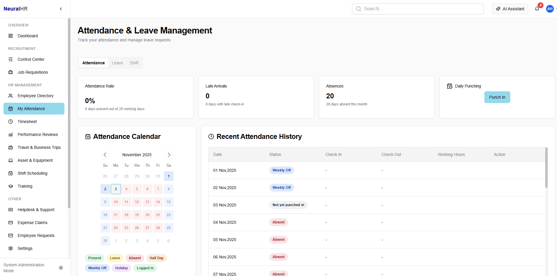 Real-Time Attendance