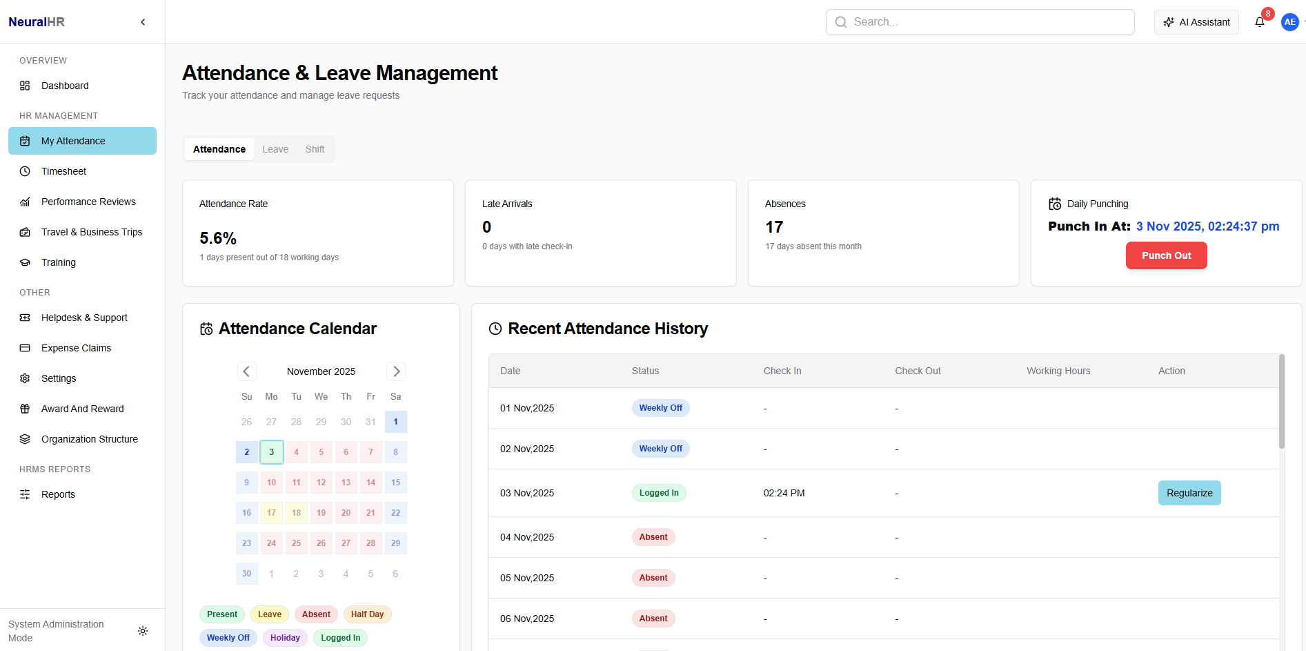 Time and Attendance Tracking